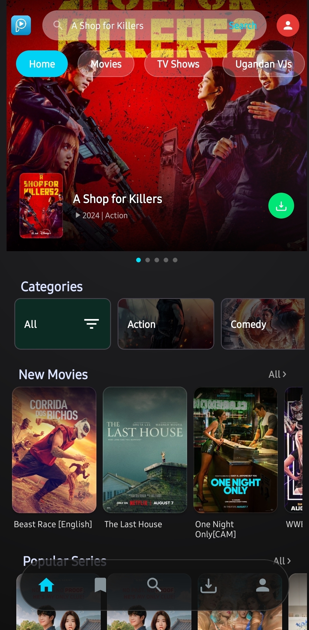 PicaMovies App Home Screen